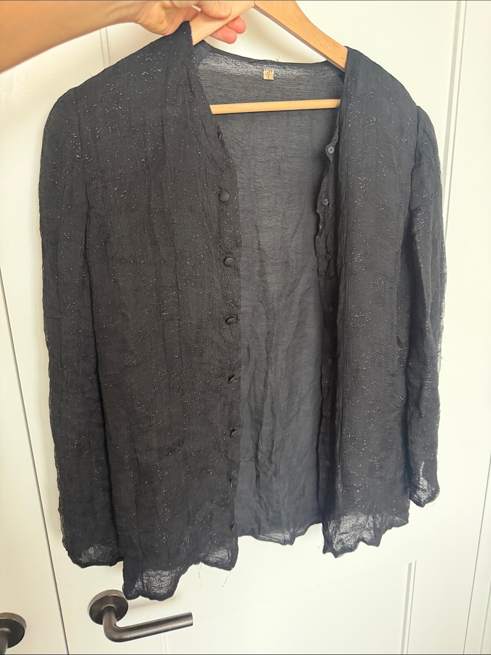 Giorgio Armani Black Textured Button-Front Jacket